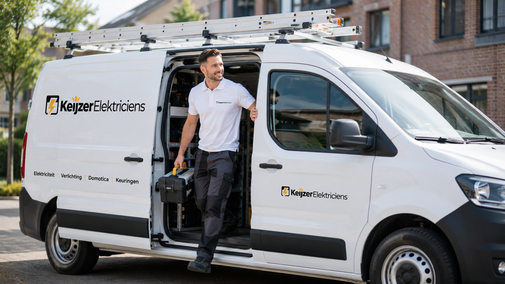 KeijzerElektriciens monteur installeert een nieuwe groepenkast